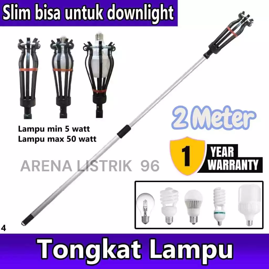 Gambar 2 Tongkat Pengganti Lampu 2 Meter 8 Jari Adjustable Anti Ribet