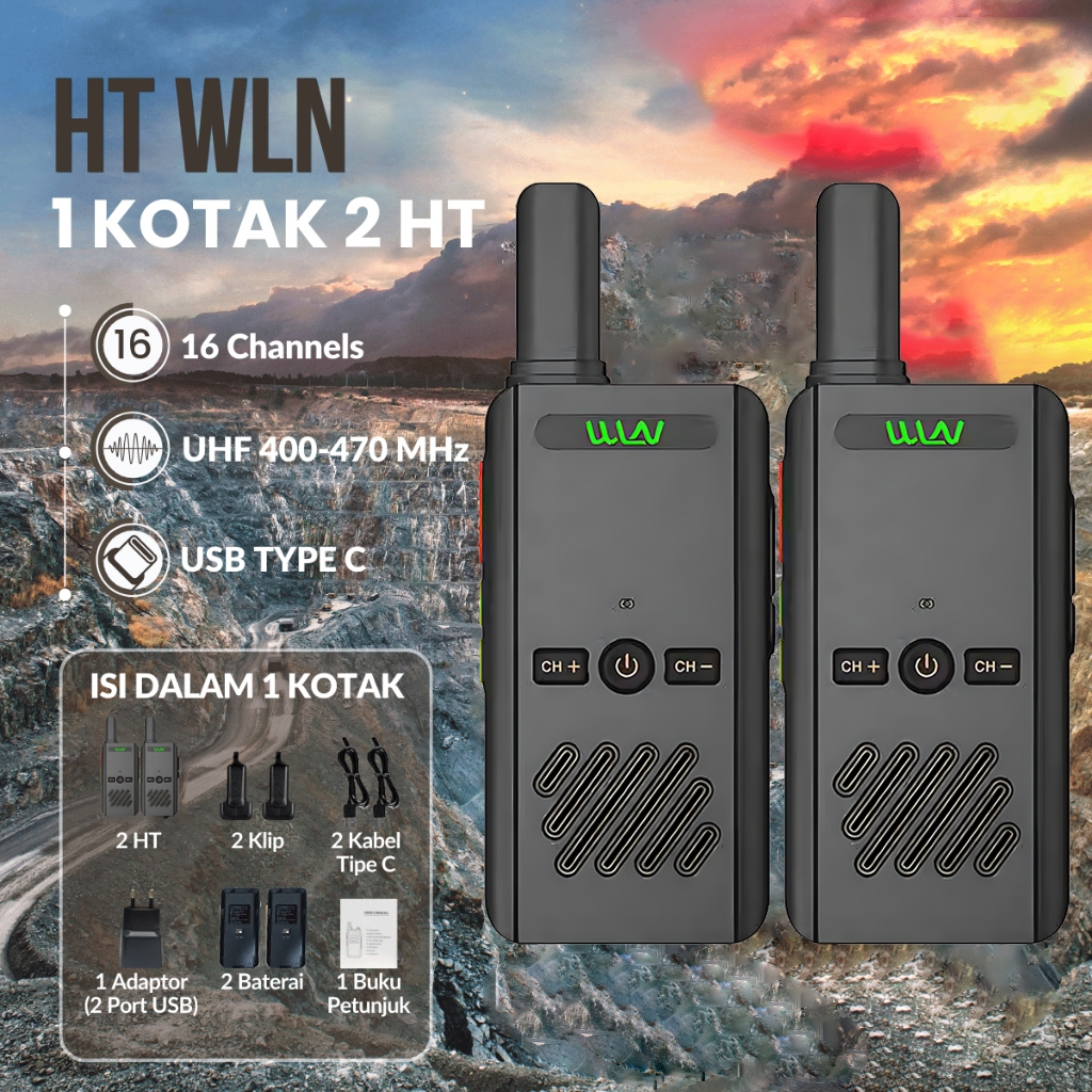 Jual HT WLN C260 Walkie Talkie Full Set UHF | Two Way Radio Handy Talky ...
