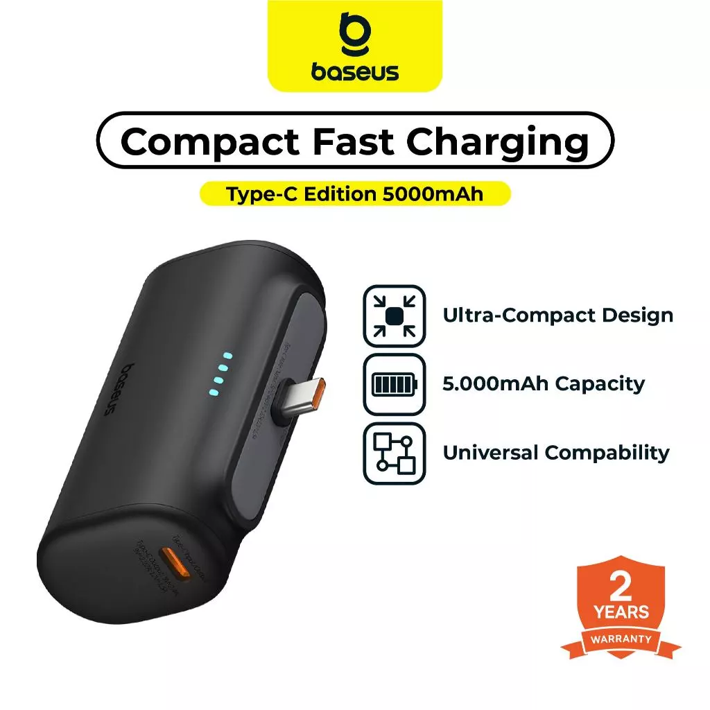 BASEUS Powerbank Mini 5000mAh 20W Fast Charging | Compact Power Bank Type-C Edition Garansi 2 Tahun