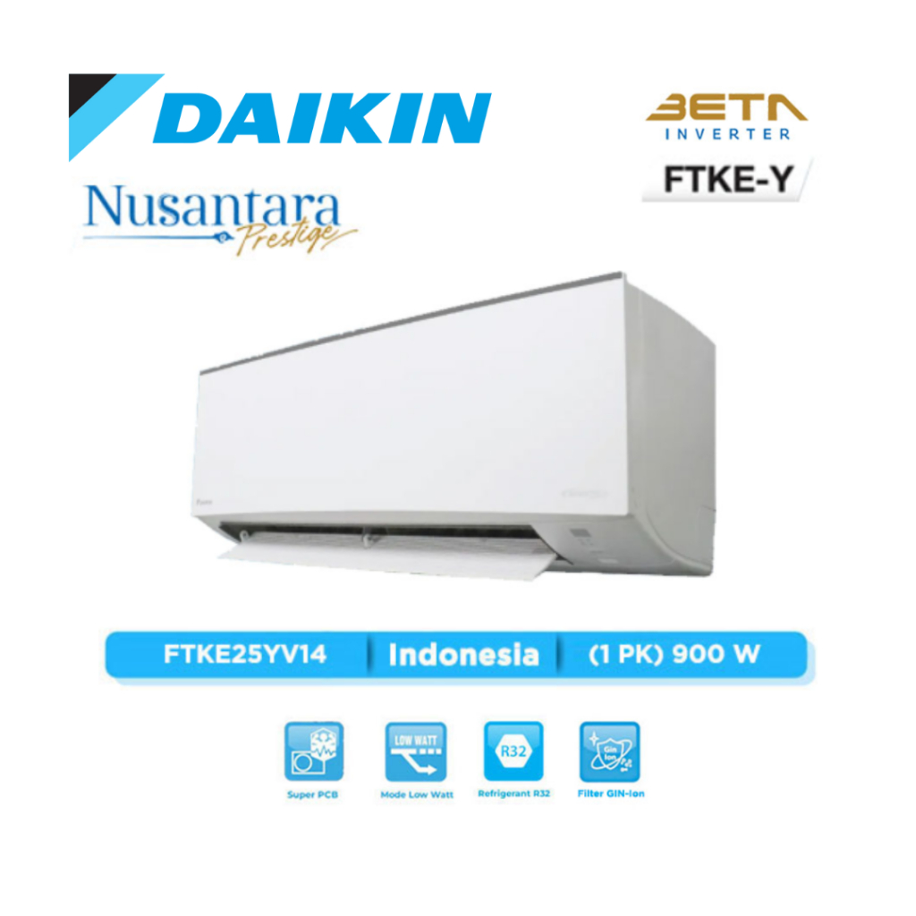 Jual AC DAIKIN INVERTER ONE SET WALL MOUNTED SPLIT BETA INVERTER 1 PK ...