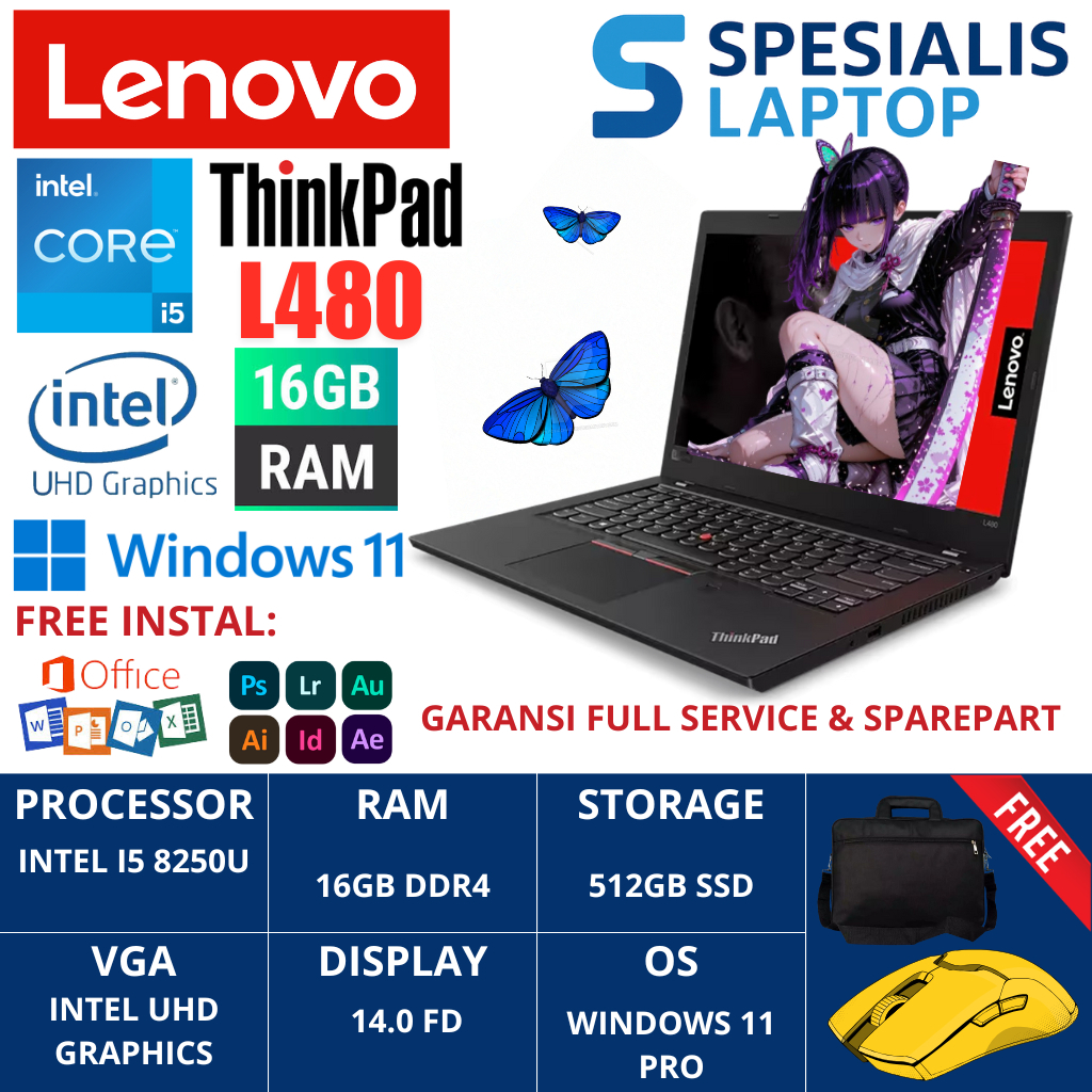 Jual Laptop Lenovo Thinkpad L570 Intel i5 7200U RAM 16GB SSD 512GB