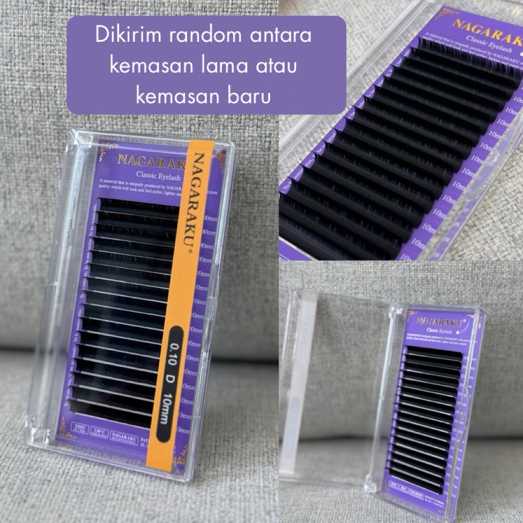 NAGARAKU LENTIK D MINK ANTI BACTERIAL LASHES EYELASH EXTENSION SAMBUNG BULUMATA 1 KOTAK 1 SIZE