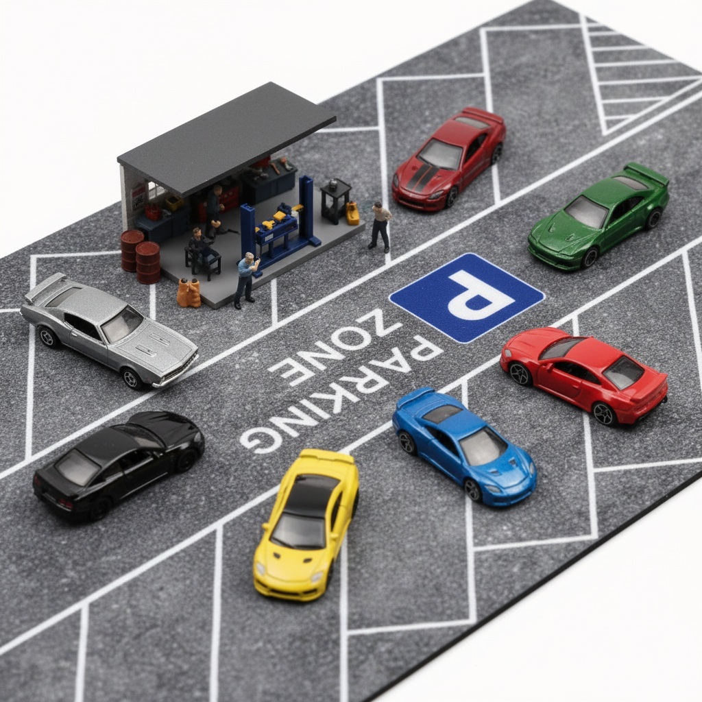 Jual KRMK DIORAMA PARKING LOT PAD 1/64 STREET PARK Untuk Parkir Diecast ...