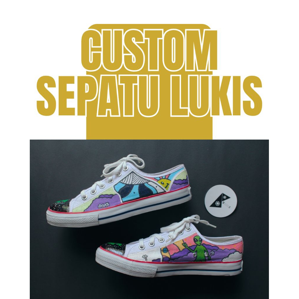 Jual Custom Sepatu Lukis Bebas Request Sneakers Kets Flatshoes | Shopee ...