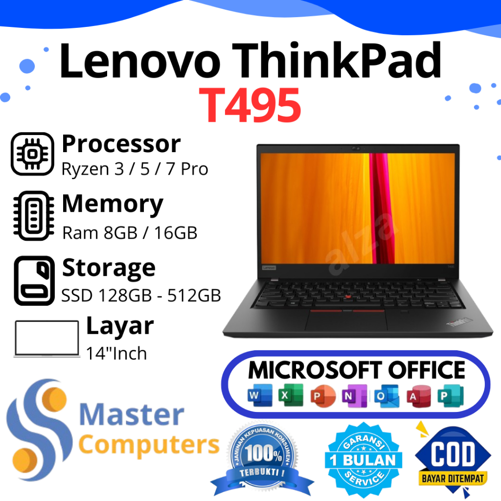 Jual Lenovo ThinkPad T495 AMD Ryzen 3 / 5 / 7 Pro RAM 8GB / 16GB