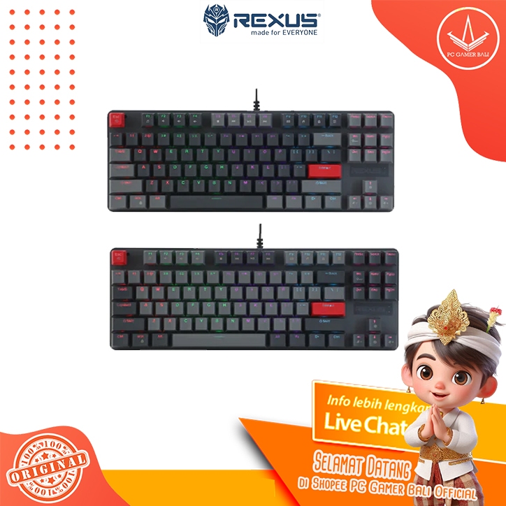Jual Keyboard Gaming Rexus Heroic RX-KX4 Black / Grey Edition RGB Light ...