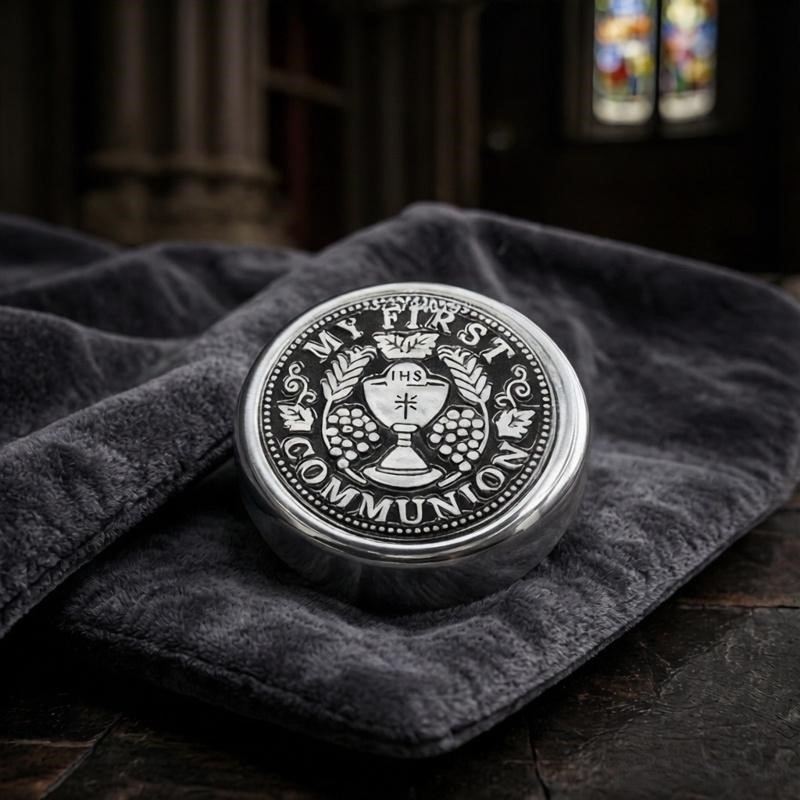 Piksis Katolik Hosti Kotak Rosario Souvenir Benda Rohani Gereja 4