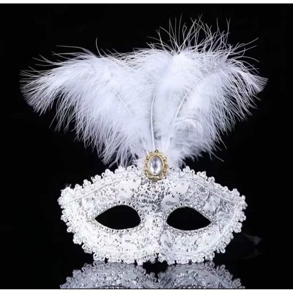 Jual Topeng renda bulu masquerade party | Shopee Indonesia
