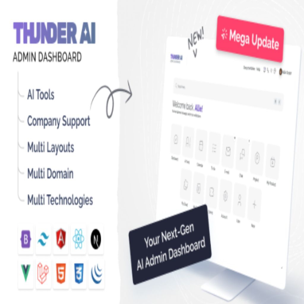 Jual Thunder AI - AI Kit Admin Dashboard Template | Shopee Indonesia