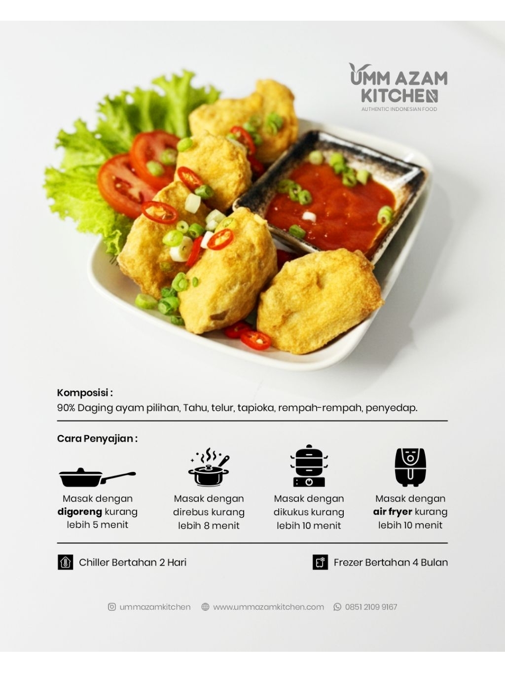Jual Tahu Bakso Ayam Frozen Umm Azam Kitchen isi 5 Pcs | Shopee Indonesia
