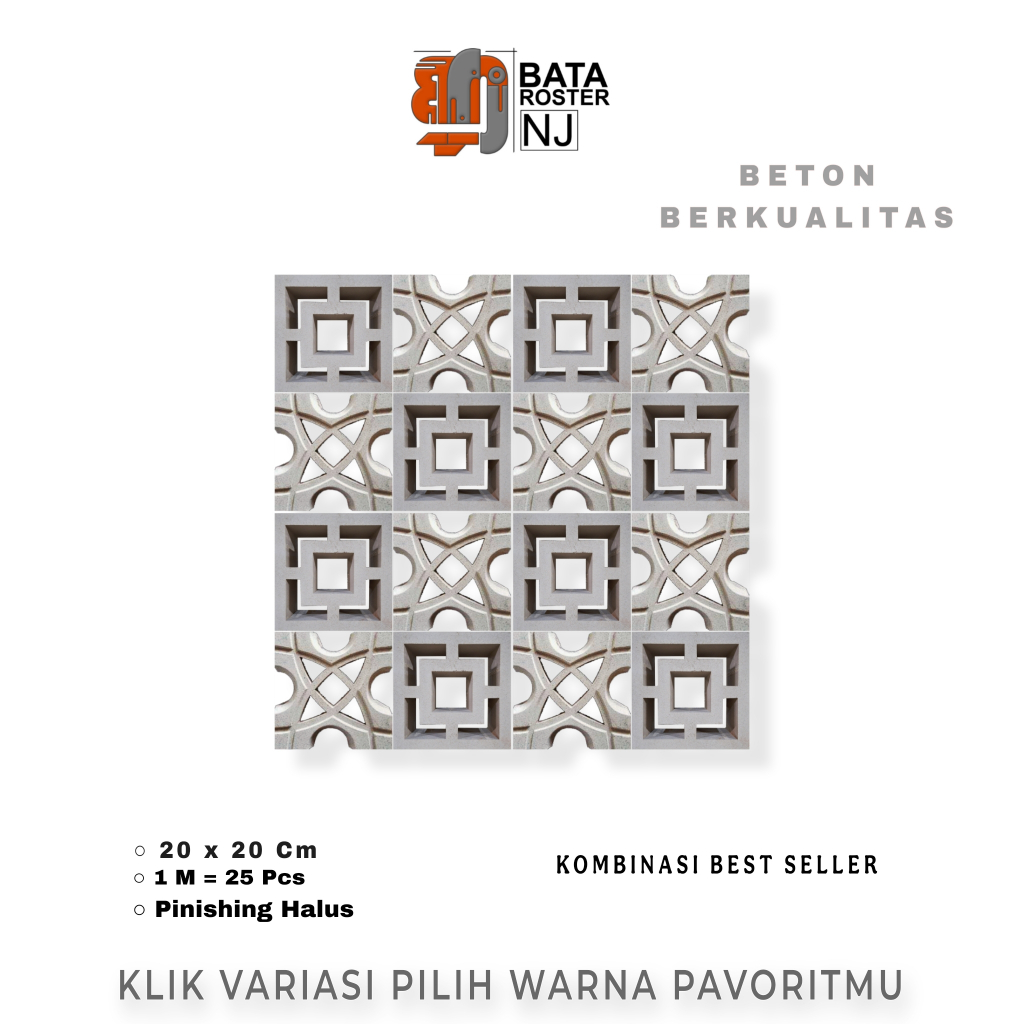Jual BATA ROSTER NJ - Roster Beton Minimalis - Model Mix, Ukuran 20 x ...