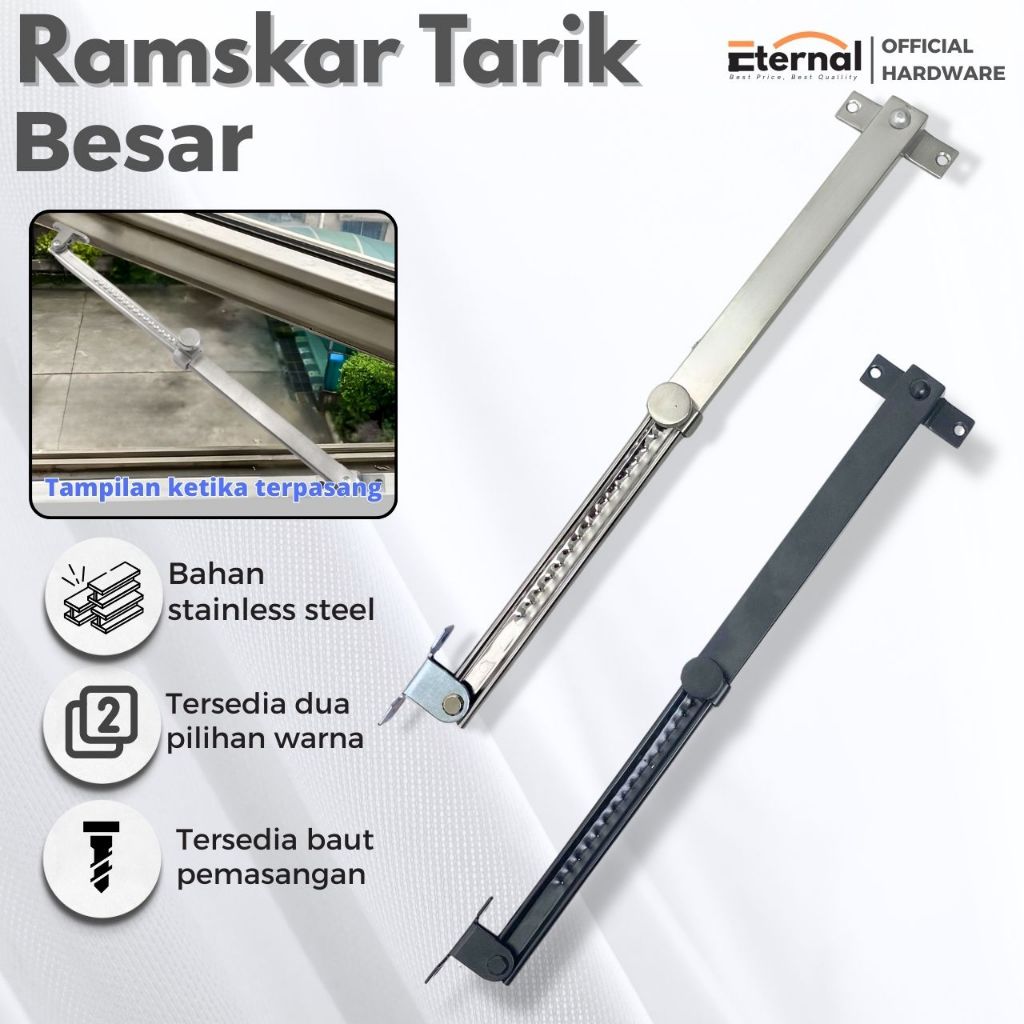 Jual Ramskar Tarik Jendela Penahan Lamskar Jendela Kayu Alumunium Bahan ...