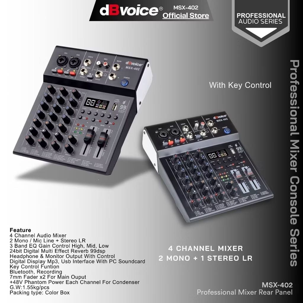 Jual Mixer dBvoice Msx 402 Original 4 Channel Bluetooth-Usb | Shopee ...