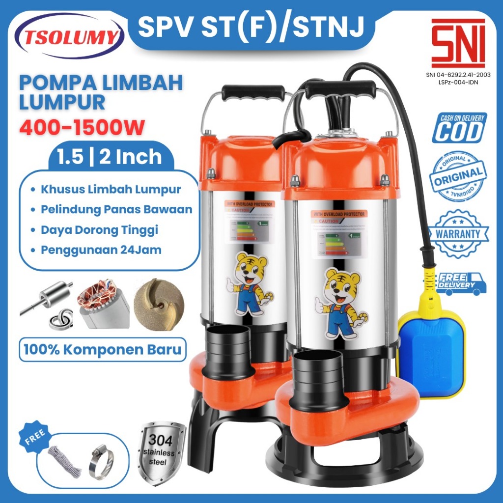 Jual Tsolumy Pompa Celup Air Kotor Bersih SPV-400-1500ST/(F) - STNJ ...