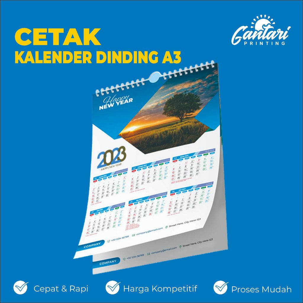Jual Cetak Kalender Dinding Custom / Kalender 2025 | Ukuran 32x48cm ...
