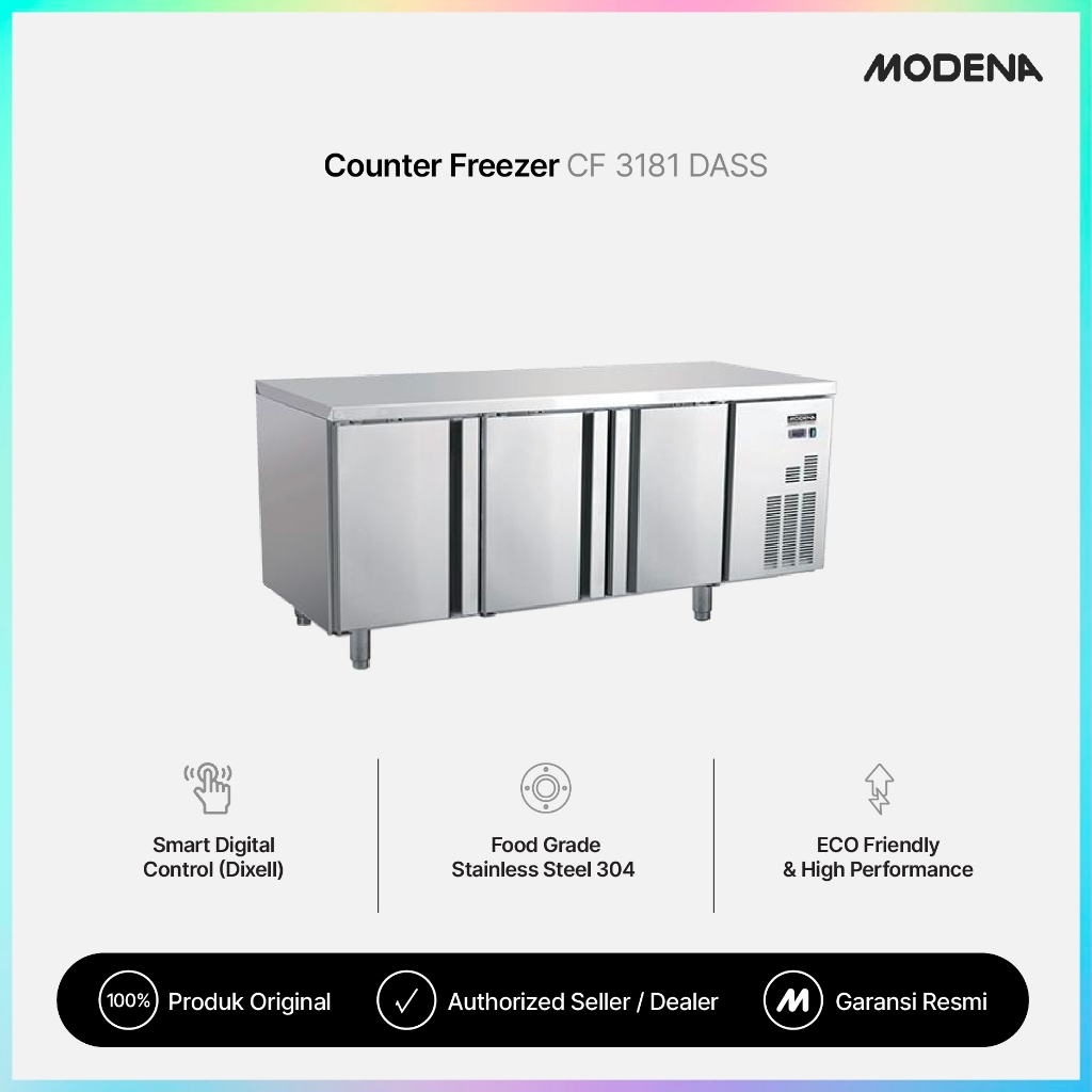 Jual MODENA Professional Counter Freezer 180cm 420L 3 Pintu - CF 3181 ...