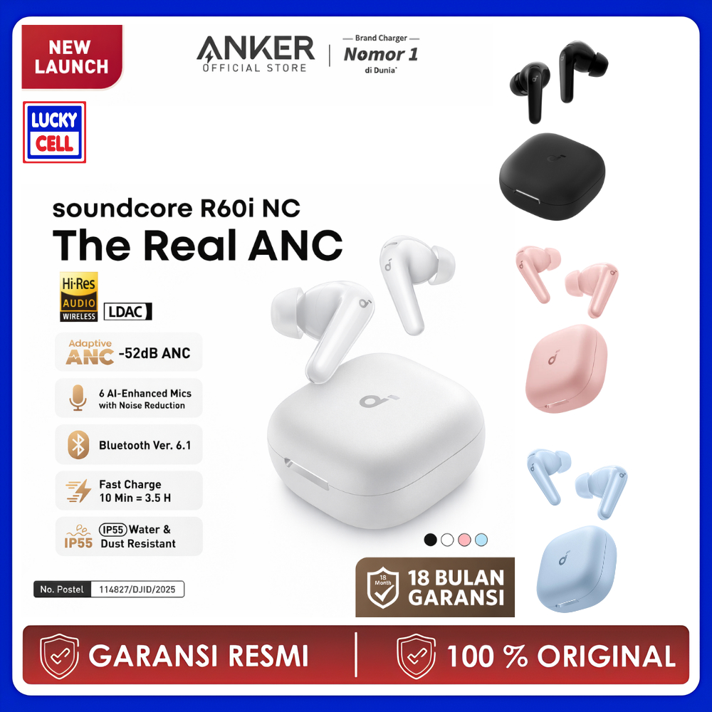 Jual Soundcore R60i NC (R50i NC Upgrade) by Anker, Real-Time Adaptive ...