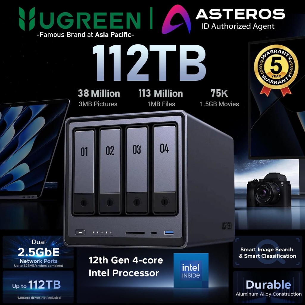 Jual UGREEN NASync DH4300 Plus NAS Server 2 Bay 120TB RAM 8GB With ...
