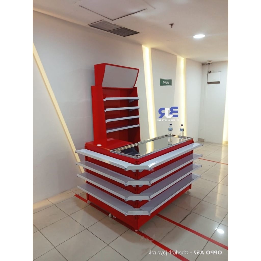 Jual meja kasir model L sudud display toko minimarket atau supermarket ...