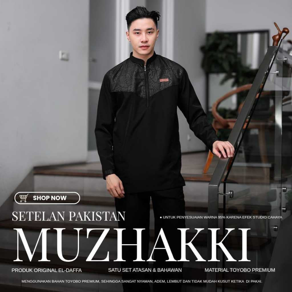 EL DAFFA - Setelan Pakistan Muzhakki - Set Koko Pria - Original EL-DAFFA - COD Pengiriman