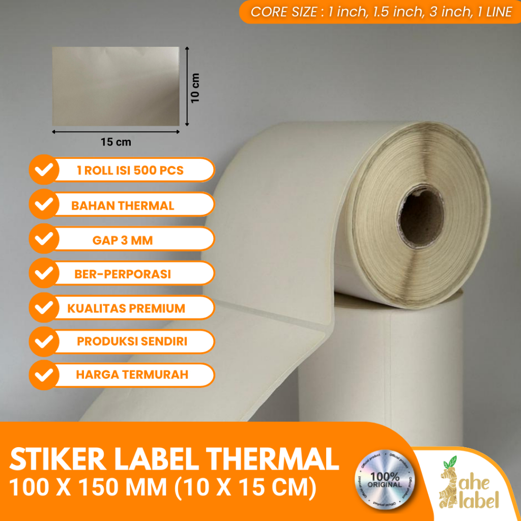 Jual STICKER LABEL THERMAL 100x150MM ISI 500 PCS | Shopee Indonesia