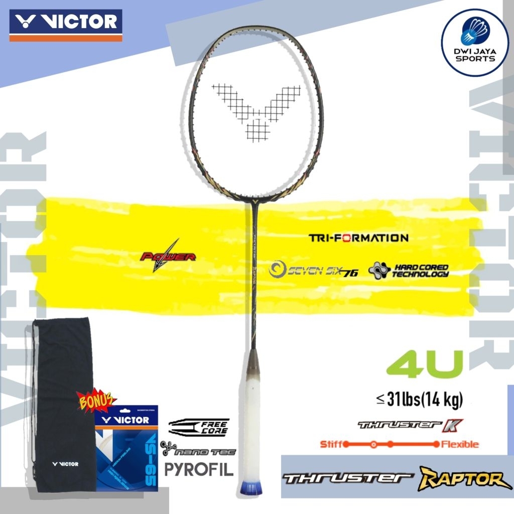 Jual New Raket Badminton Victor THRUSTER RAPTOR C | Raket Victor TK ...