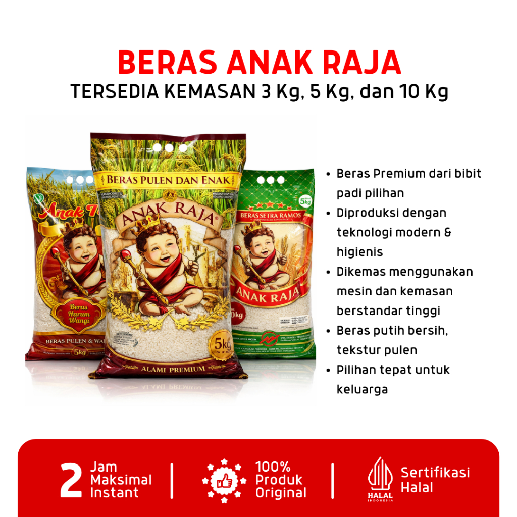 Jual Beras Anak Raja 5kg - Pulen, Higienis, dan Berkualitas Tinggi ...