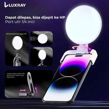 Lighting Konten Lampu Ring Light LED HP Jepit Portable Multifungsi Make Up Vlog Live Streaming