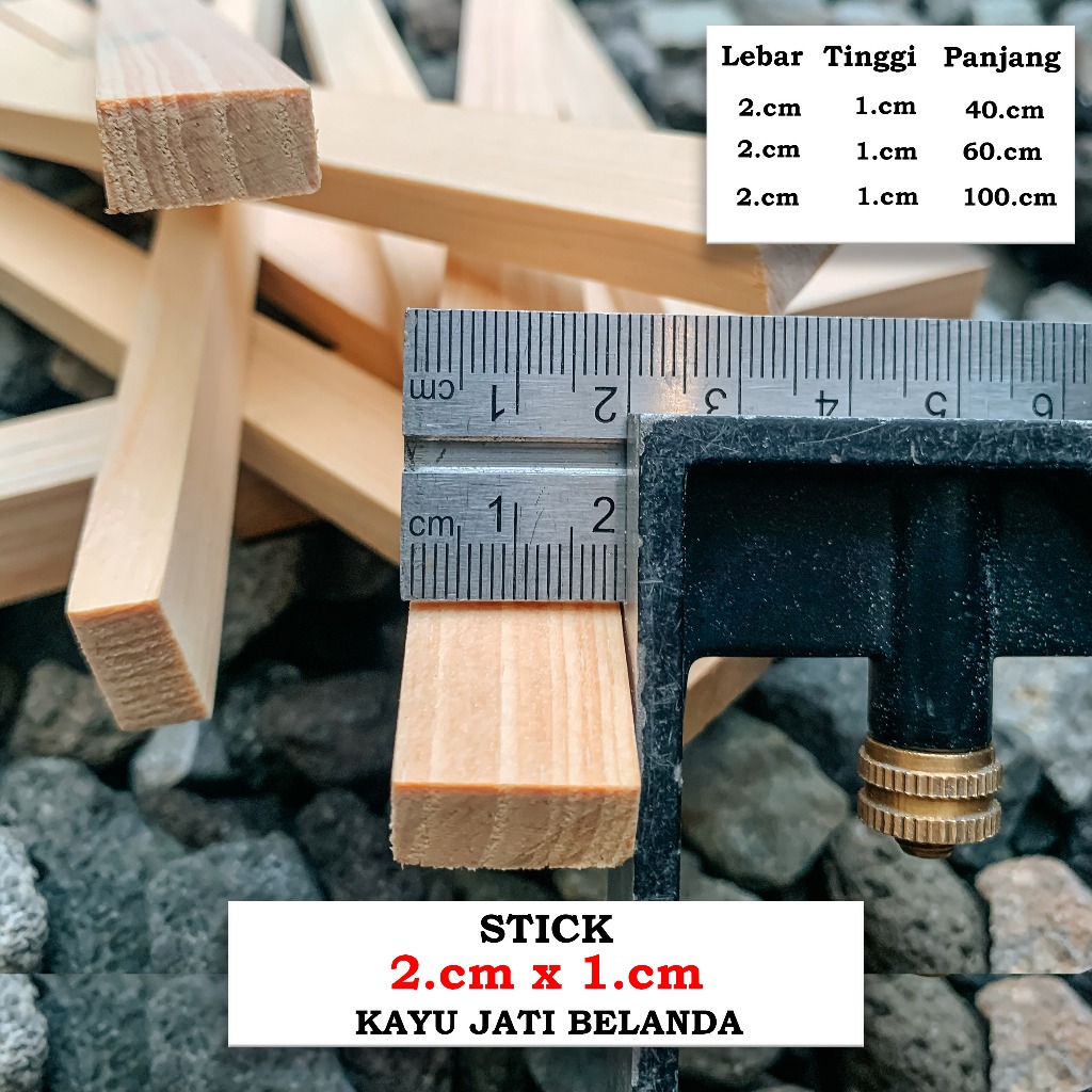 Jual Stick Kayu list Kayu pinus jati belanda ukuran 2.cm x 1.cm sudah ...