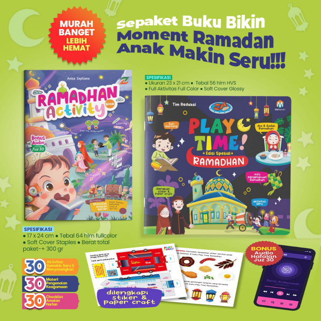 Jual (HIZLI) Paket Ramadhan Activity RAB 2026 + Playtime Ramadhan Buku ...