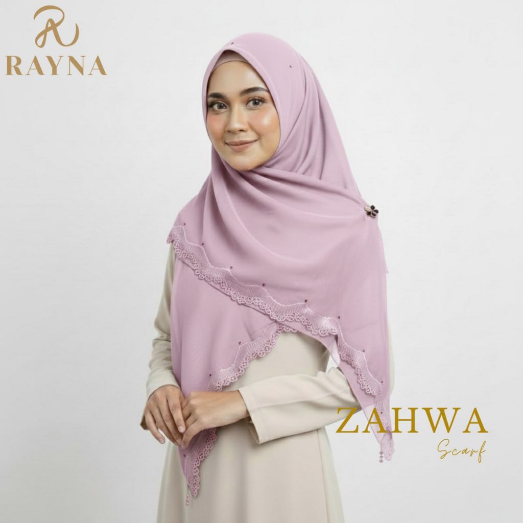 RAYNAHIJAB Zahwa Scarf Paris Japan Premium Bordir Kerancang Pinggir Hijab Pesta