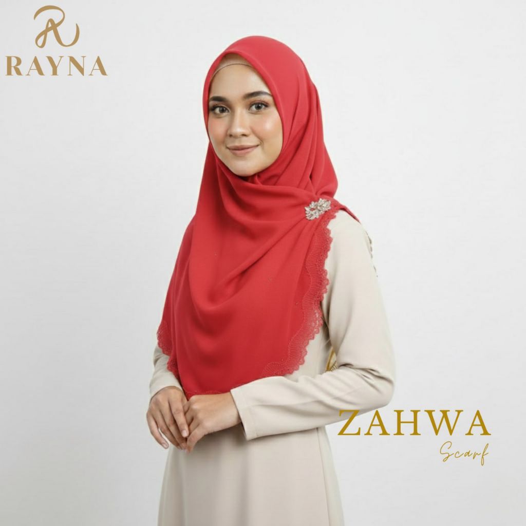 RAYNAHIJAB Zahwa Scarf Paris Japan Premium Bordir Kerancang Pinggir Hijab Pesta