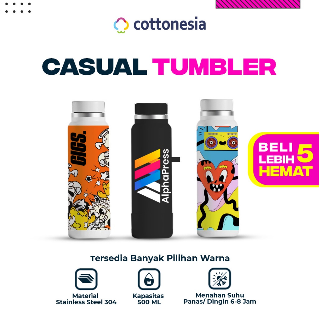 Jual Tumbler Casual Custom Print 600ml | Shopee Indonesia