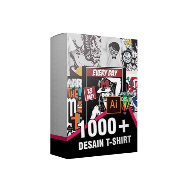1.000+ Desain T-Shirt Bundle AI EPS CDR JPG PNG Kaos Distro Koleksi Template Design Format Coreldraw Illustrator + Font Premium