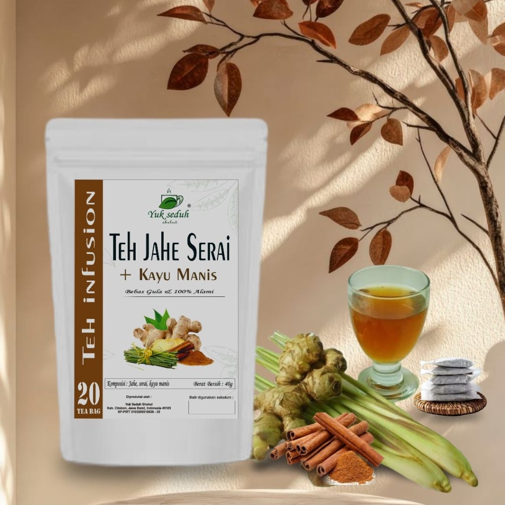 Jual TEH JAHE, SERAI + KAYU MANIS / GINGER, LEMONGRASS with CINNAMON ...