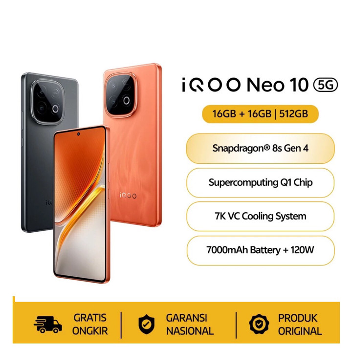 iQOO Neo 10 5G NFC - Snapdragon 8s Gen 4 + Q1 (dual chipset)- 50MP SONY IMX OIS 