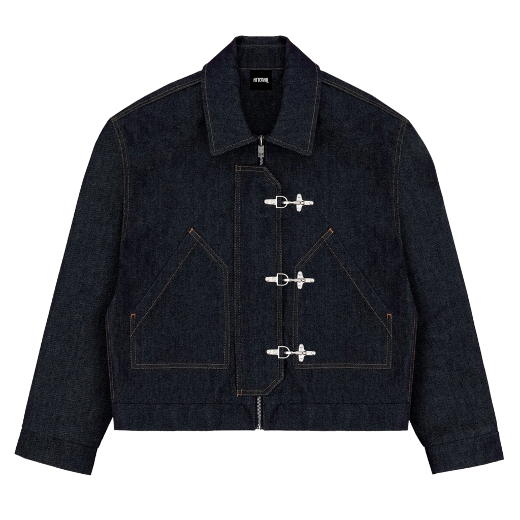 Jual Afterall - Fireman Clasp Jacket Denim FLAMES Work Jacket Denim ...