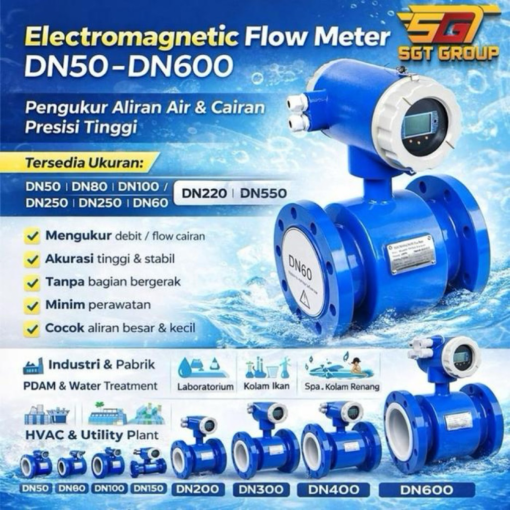Jual Flowmeter Electromagnetic Digital 1inch DN 25 Flow Meter ...
