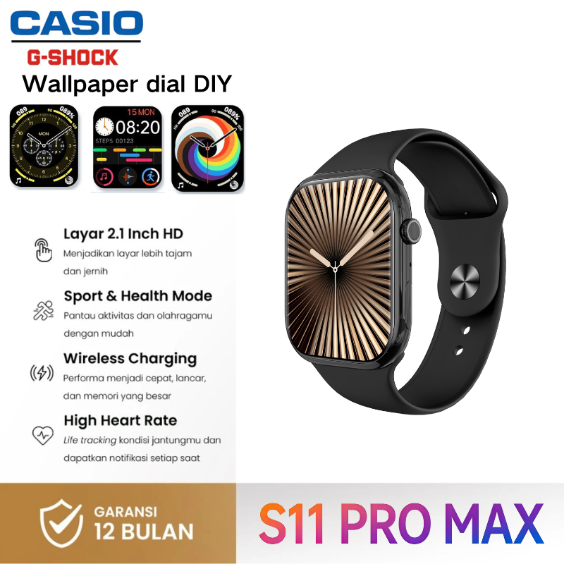 Casio Smart Watch S11 Pro Max With 2.1" Hd Amoled Display Gps Nfc Waterproo