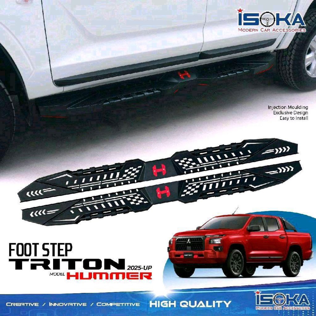 Jual foot step samping mobil triton 2025-2026 full besi model hummer ...