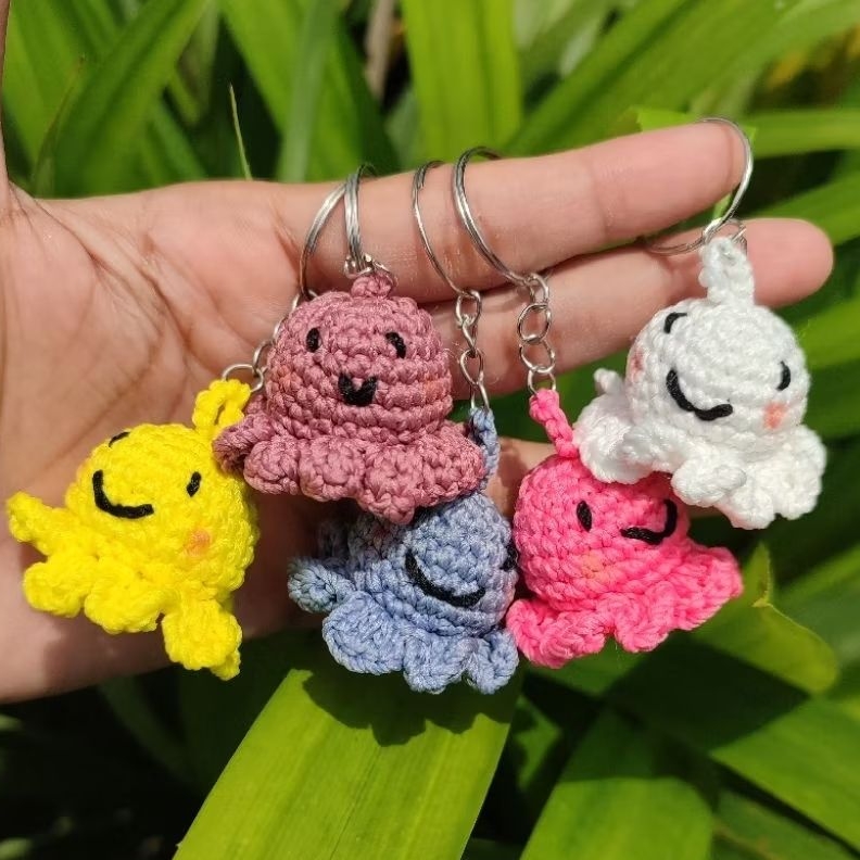 Jual Octopus Keychain / Ganci Gurita Mini / Handmade / Keychain Murah ...
