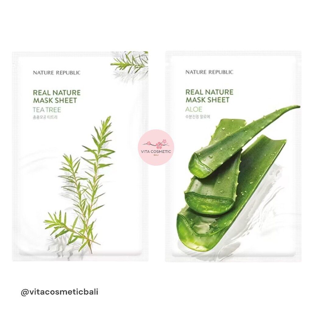 NATURE REPUBLIC Real Nature Mask Sheet Masker wajah Tissue Melembabkan wajah