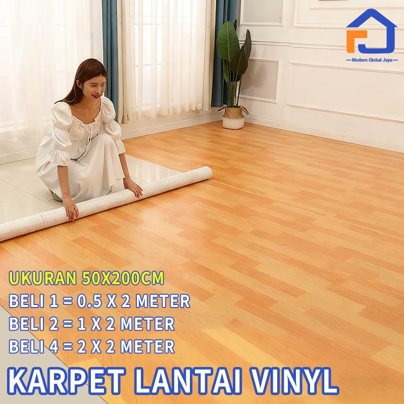 Modern Global -Karpet Lantai Vinyl Roll Tebel 0.7mm Decorasi Lantai 50cm Meteran 2m KLV