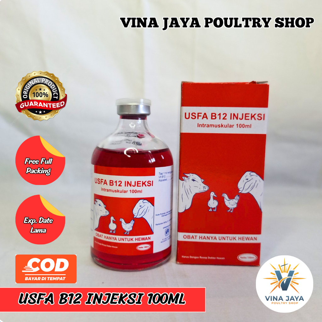 Jual USFA Vitamin B12 Injeksi 100ml Mencegah Defisiensi Hewan Sapi ...