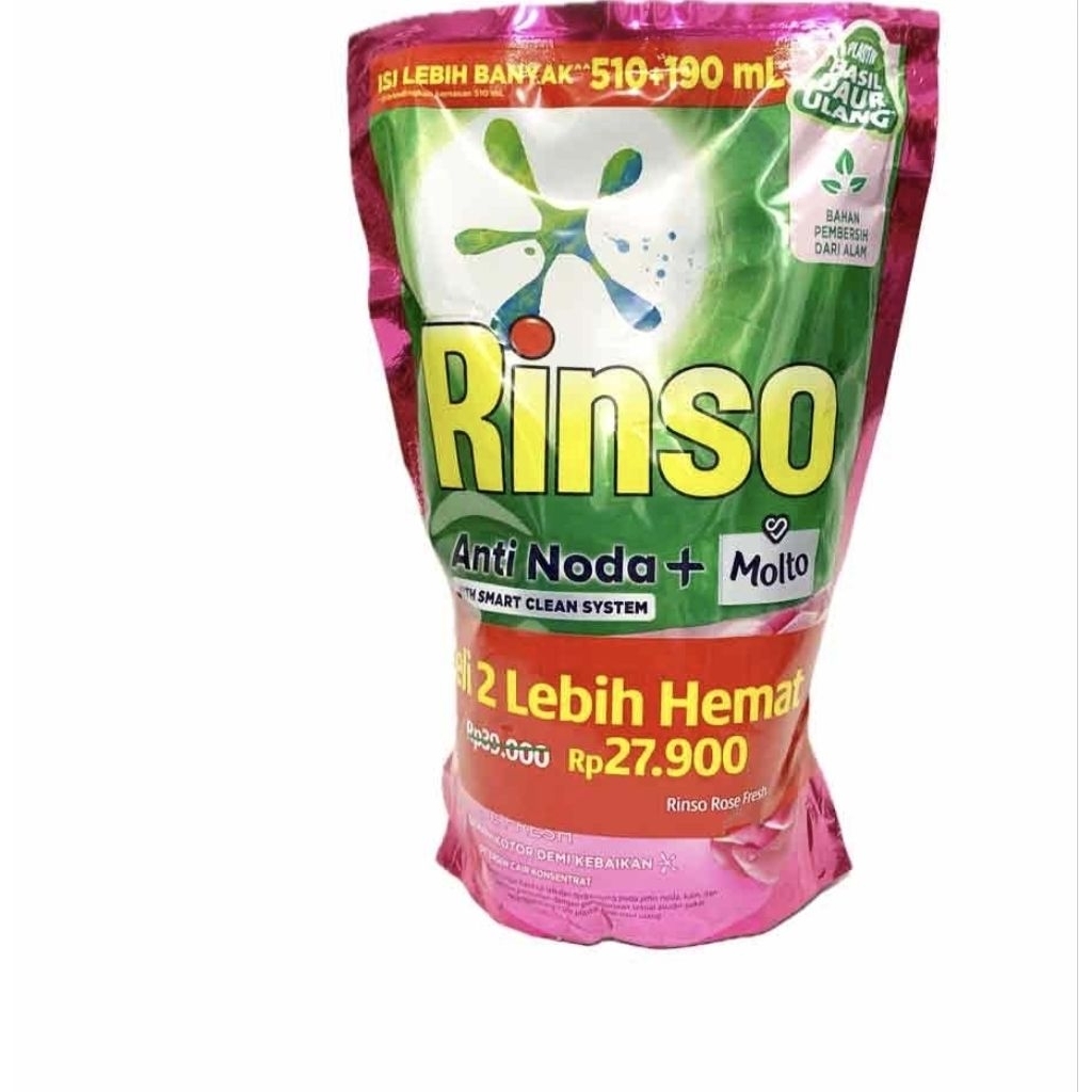 Jual Rinso Anti Noda Molto Deterjen Cair Refill 2 x 700 ml/ gram ...