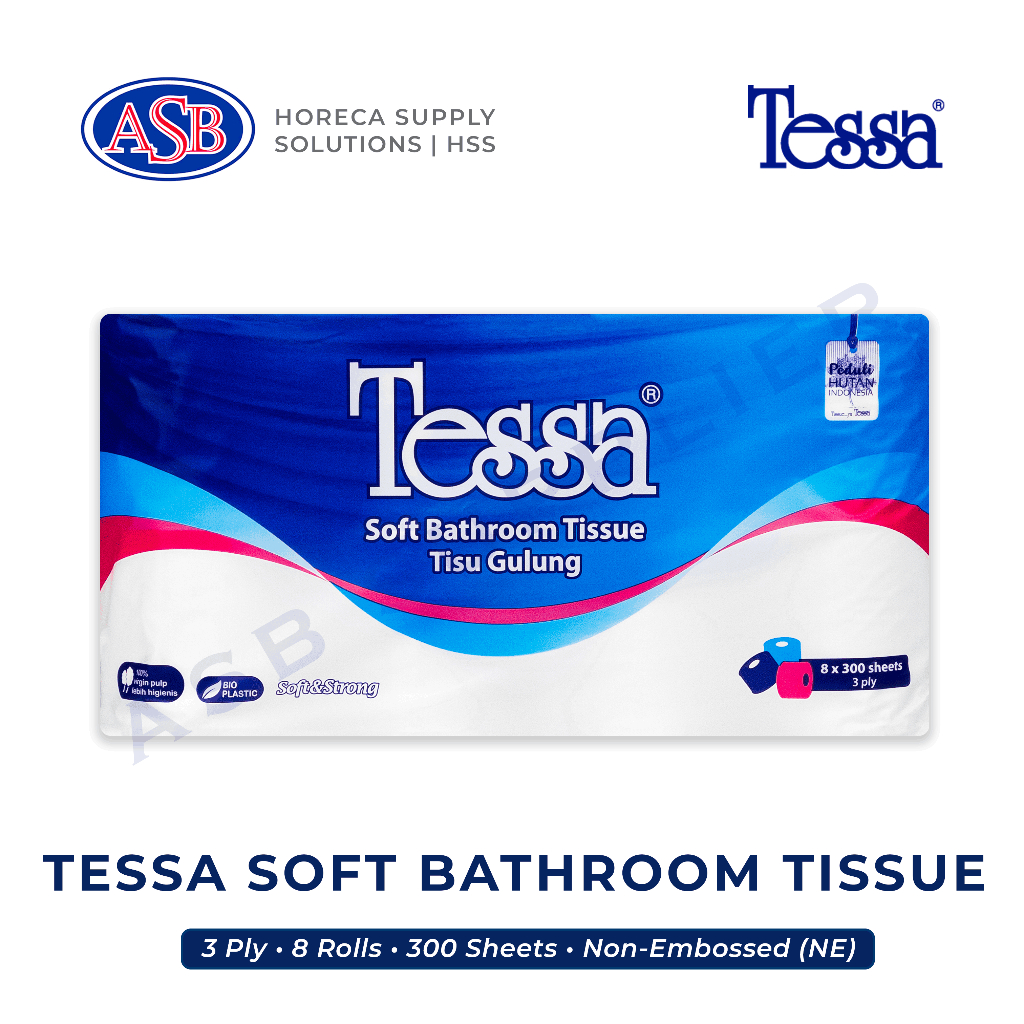 Jual Tissue / Tisu TESSA Soft Bathroom Toilet Rolls (8 Rolls x 300 ...