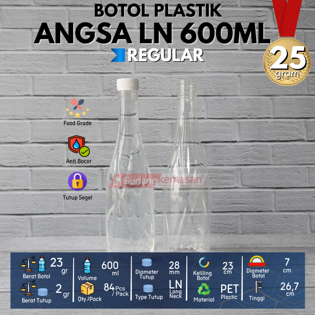 Jual BOTOL PLASTIK 600ML PET ANGSA TUTUP SEGEL WARNA WARNI - FLASH ...