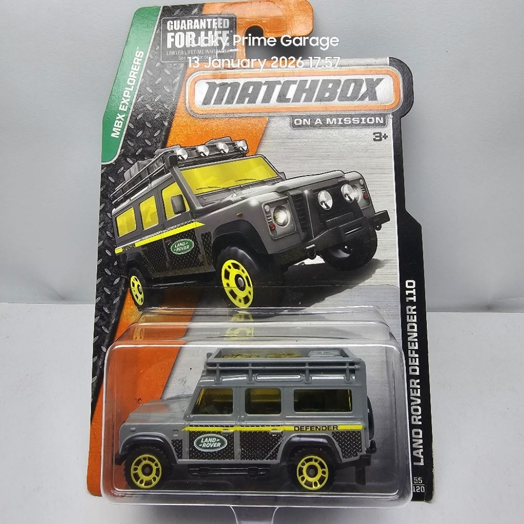Jual Matchbox land rover defender 110 edisi mbx explorers blister jelek ...