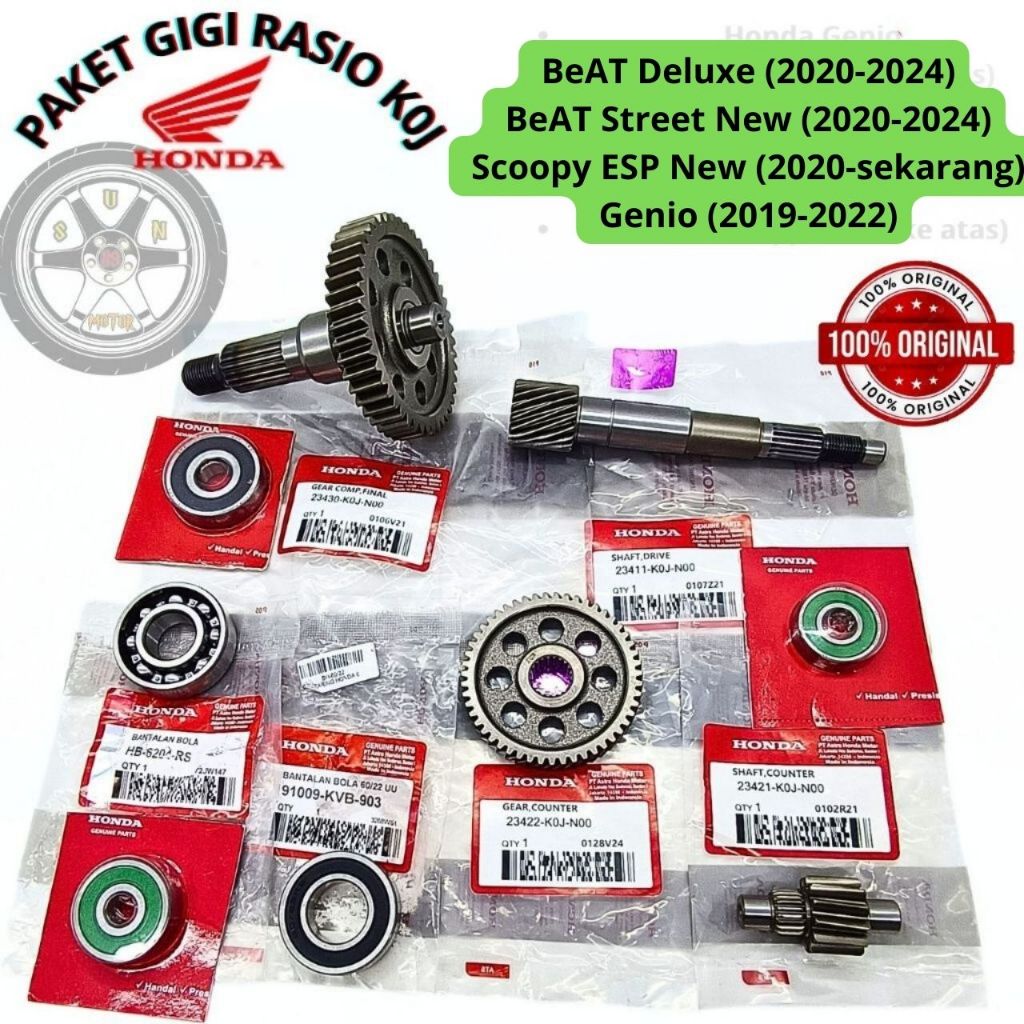 Jual GIGI GEAR RASIO KOMPLIT + BEARING KOJ ORI AHM GENIO , BEAT DELUXE ...