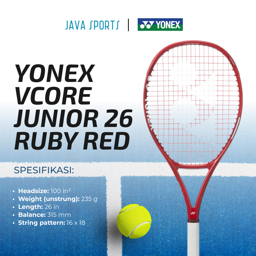 Jual Raket Tenis Yonex VCore Junior 26 Ruby Red 2026 Original V Core ...
